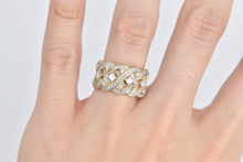 Load image into Gallery viewer, 14K 1.00 Ctw Woven Diamond Statement Band Ring Yellow Gold
