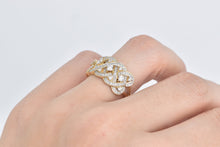 Load image into Gallery viewer, 14K 1.00 Ctw Woven Diamond Statement Band Ring Yellow Gold