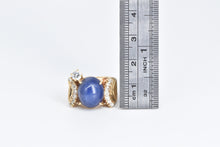 Load image into Gallery viewer, 14K Vintage Syn. Star Sapphire 0.60 Ctw Diamond Ring White Gold