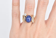 Load image into Gallery viewer, 14K Vintage Syn. Star Sapphire 0.60 Ctw Diamond Ring White Gold