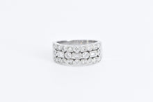 Load image into Gallery viewer, 14K 1.00 Ctw Geometric Diamond Encrusted Statement Ring White Gold