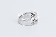 Load image into Gallery viewer, 14K 1.00 Ctw Geometric Diamond Encrusted Statement Ring White Gold