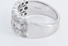 Load image into Gallery viewer, 14K 1.00 Ctw Geometric Diamond Encrusted Statement Ring White Gold