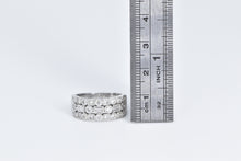 Load image into Gallery viewer, 14K 1.00 Ctw Geometric Diamond Encrusted Statement Ring White Gold