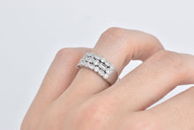 Load image into Gallery viewer, 14K 1.00 Ctw Geometric Diamond Encrusted Statement Ring White Gold