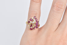 Load image into Gallery viewer, 14K 1.90 Ctw Diamond Marquise Ruby Cluster Ring Yellow Gold