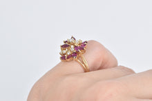 Load image into Gallery viewer, 14K 1.90 Ctw Diamond Marquise Ruby Cluster Ring Yellow Gold