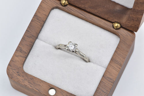14K 0.42 Ct Natural Diamond Solitaire Engagement Ring White Gold