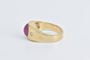 14K 4.06 Ctw Natural Ruby Diamond Accent Band Ring Yellow Gold