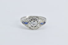 Load image into Gallery viewer, 18K 1915 Art Deco Diamond Engagement Filigree Ring White Gold