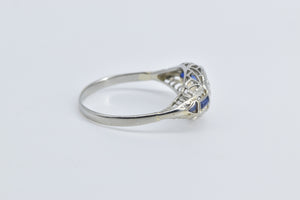 18K 1915 Art Deco Diamond Engagement Filigree Ring White Gold