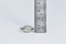 Load image into Gallery viewer, 18K 1915 Art Deco Diamond Engagement Filigree Ring White Gold