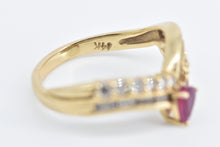 Load image into Gallery viewer, 14K 1.40 Ctw Pear Ruby Diamond Chevron Band Ring Yellow Gold