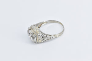 18K 1.90 Ctw Art Deco Natural Diamond Engagement Ring White Gold