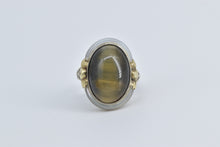 Load image into Gallery viewer, 14K Art Deco Cat&#39;s Eye Mother of Pearl Filigree Ring White Gold