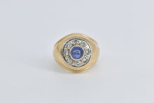 Load image into Gallery viewer, 14K 1.25 Ctw Sapphire Diamond Round Vintage Ring Yellow Gold