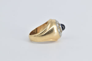 14K 1.25 Ctw Sapphire Diamond Round Vintage Ring Yellow Gold