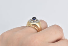 Load image into Gallery viewer, 14K 1.25 Ctw Sapphire Diamond Round Vintage Ring Yellow Gold