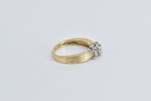 14K 0.48 Ctw Three Diamond Classic Engagement Ring Yellow Gold