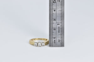 14K 0.48 Ctw Three Diamond Classic Engagement Ring Yellow Gold