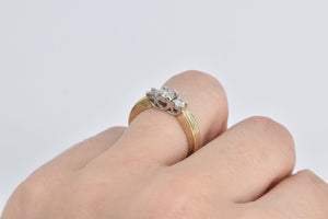14K 0.48 Ctw Three Diamond Classic Engagement Ring Yellow Gold