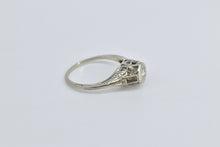 Load image into Gallery viewer, 18K Art Deco Diamond Filigree Belais Engagement Ring White Gold