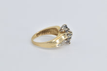 Load image into Gallery viewer, 14K 0.50 Ctw Blue &amp; White Diamond Cluster Ring Yellow Gold