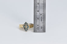 Load image into Gallery viewer, 14K 0.50 Ctw Blue &amp; White Diamond Cluster Ring Yellow Gold