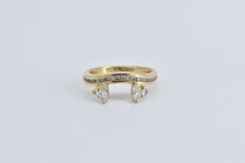 Load image into Gallery viewer, 14K 0.75 Ctw Marquise Diamond Wrap Wedding Band Ring Yellow Gold
