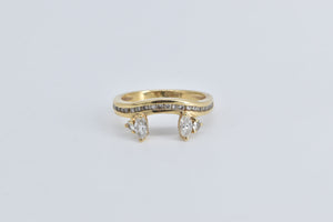 14K 0.75 Ctw Marquise Diamond Wrap Wedding Band Ring Yellow Gold