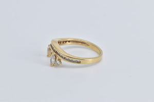 14K 0.75 Ctw Marquise Diamond Wrap Wedding Band Ring Yellow Gold