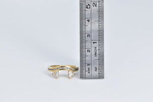 14K 0.75 Ctw Marquise Diamond Wrap Wedding Band Ring Yellow Gold