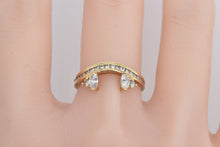 Load image into Gallery viewer, 14K 0.75 Ctw Marquise Diamond Wrap Wedding Band Ring Yellow Gold