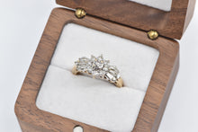 Load image into Gallery viewer, 10K 1.00 Ctw Flower Cluster Diamond Engagement Ring Yellow Gold