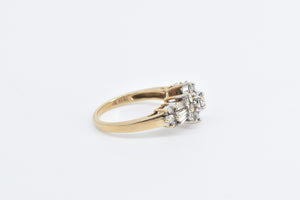 10K 1.00 Ctw Flower Cluster Diamond Engagement Ring Yellow Gold