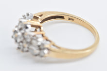 Load image into Gallery viewer, 10K 1.00 Ctw Flower Cluster Diamond Engagement Ring Yellow Gold