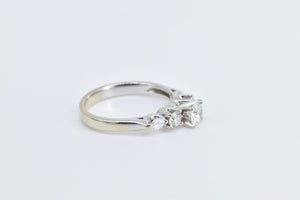 14K 0.89 Ctw Natural Vintage Diamond Engagement Ring White Gold