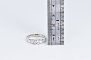 14K 0.89 Ctw Natural Vintage Diamond Engagement Ring White Gold