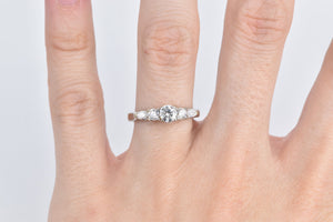 14K 0.89 Ctw Natural Vintage Diamond Engagement Ring White Gold