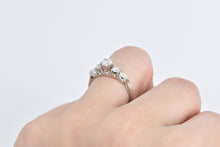 Load image into Gallery viewer, 14K 0.89 Ctw Natural Vintage Diamond Engagement Ring White Gold