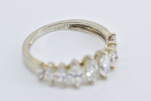 Load image into Gallery viewer, 14K 1.00 Ctw Marquise Diamond Graduated Fashion Ring White Gold