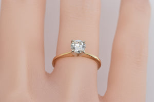 14K 0.64 Ct Natural Diamond Solitaire Engagement Ring Yellow Gold