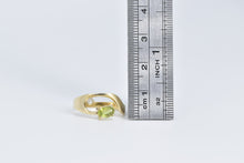 Load image into Gallery viewer, 14K Oval Peridot Diamond Accent Wavy Curve Ring Yellow Gold