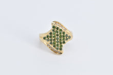 Load image into Gallery viewer, 14K Green Sapphire Diamond Freeform Cluster Ring Yellow Gold