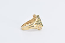 Load image into Gallery viewer, 14K Green Sapphire Diamond Freeform Cluster Ring Yellow Gold