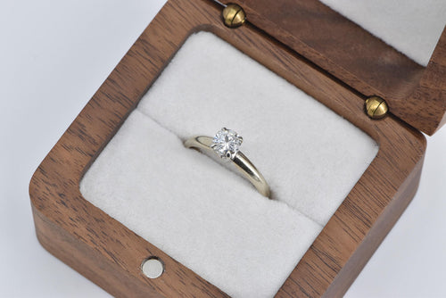 14K 0.50 Ct Natural Diamond Solitaire Engagement Ring White Gold