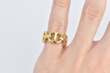 Load image into Gallery viewer, 14K Anchor Chain Link Puffy Fashion Statement Ring Yellow Gold