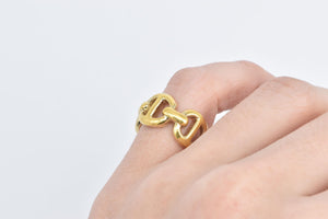 14K Anchor Chain Link Puffy Fashion Statement Ring Yellow Gold