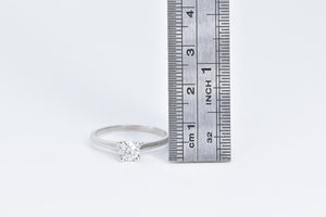 18K 0.45 Ct Natural Diamond Classic Engagement Ring White Gold