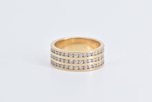 Load image into Gallery viewer, 14K 0.72 Ctw Natural Diamond Channel Row Band Ring Yellow Gold